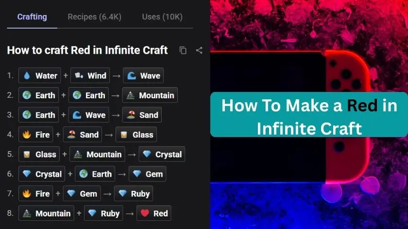 how to make red in infinite craft