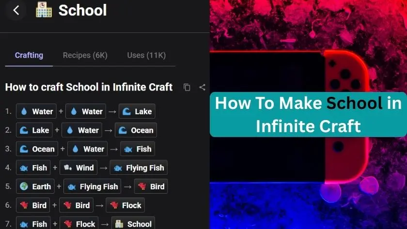 how to make school in infinite craft