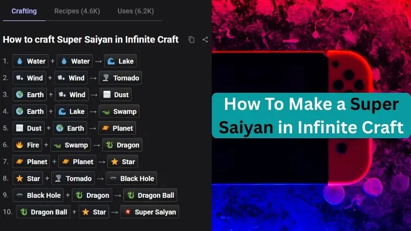 how to make super saiyan in infinite craft