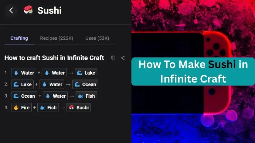 how to make sushi in infinite craft
