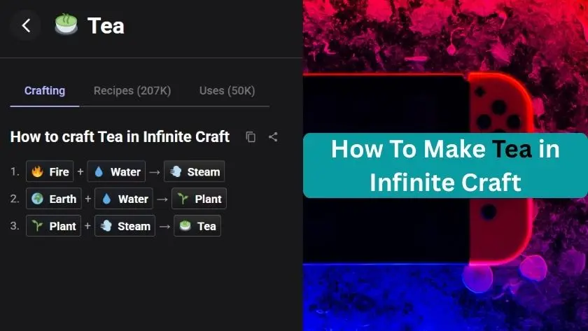 how to make tea in infinite craft