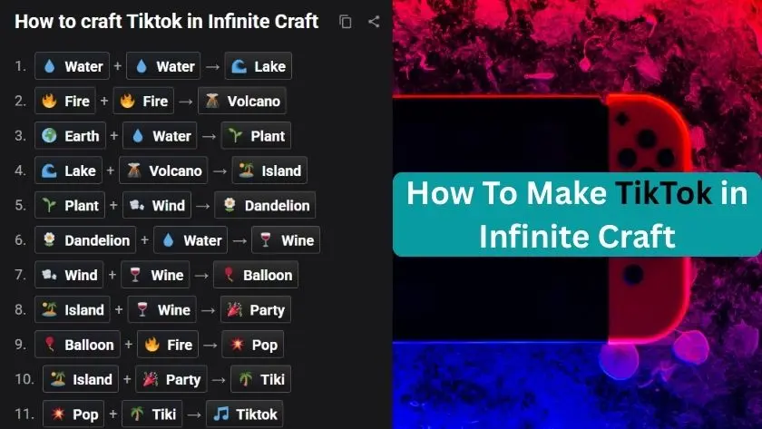 how to make TikTok in infinite craft