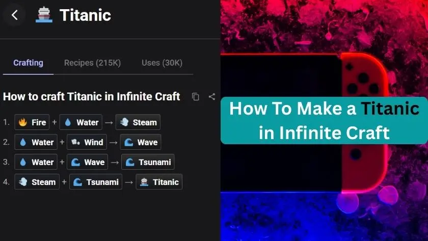 how to make titanic in infinite craft