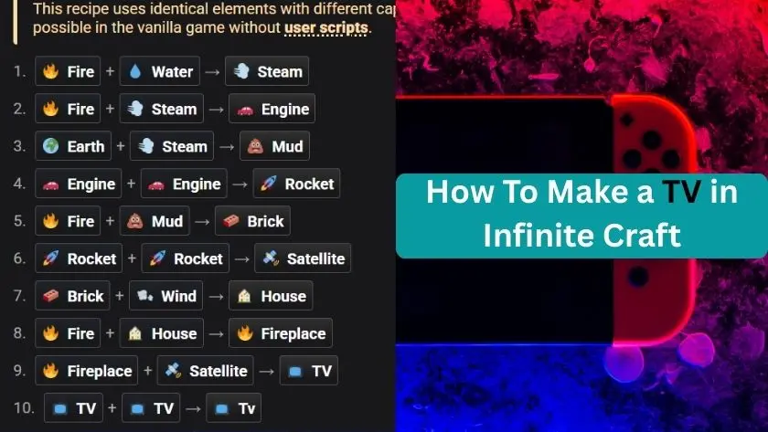 how to make tv in infinite craft