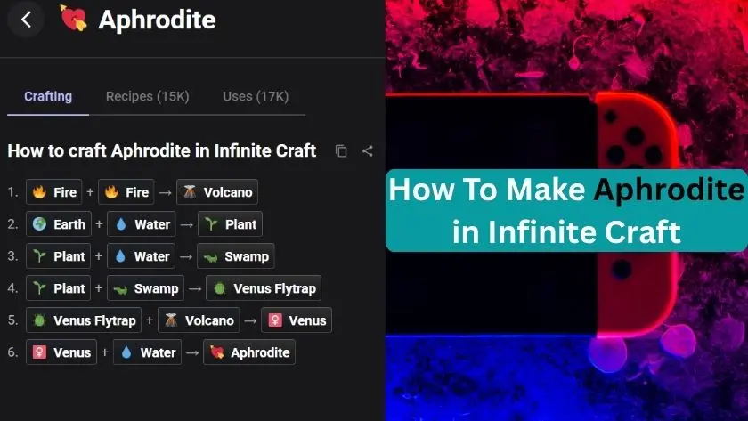 how to make aphrodite in infinite craft