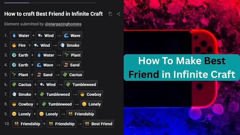 how to make best friend in infinite craft