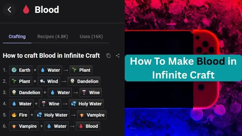 how to make blood in infinite craft