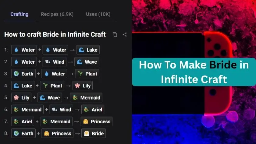 how to make bride in infinite craft