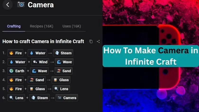 how to make camera in infinite craft