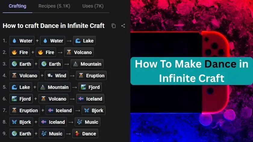 how to make dance in infinite craft