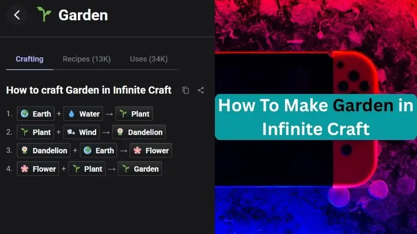 how to make garden in infinite craft