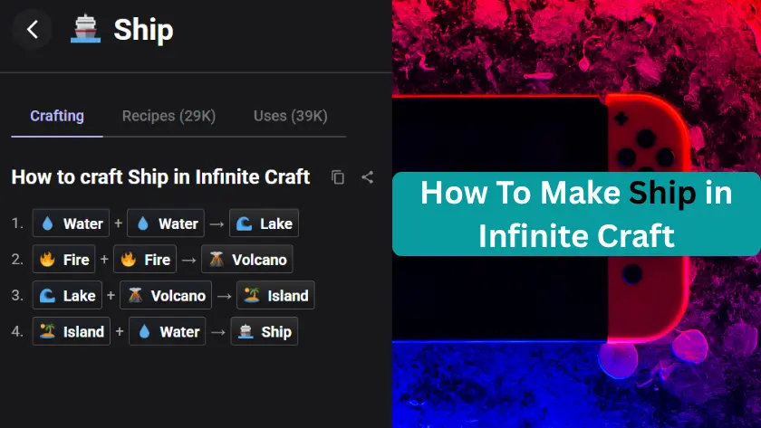 how to make ship in infinite craft