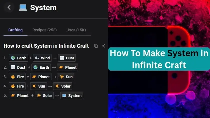 how to make system in infinite craft
